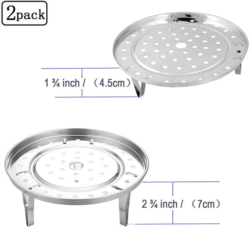 2 Pack 9-1/4" Pressure Cooker Canner Rack - Stainless Steel Food Steamer Rack with Detachable Legs for Canning