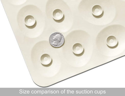OTHWAY Non-Slip Soft Rubber Bathtub Mat with Strong Suction Cups, Beige