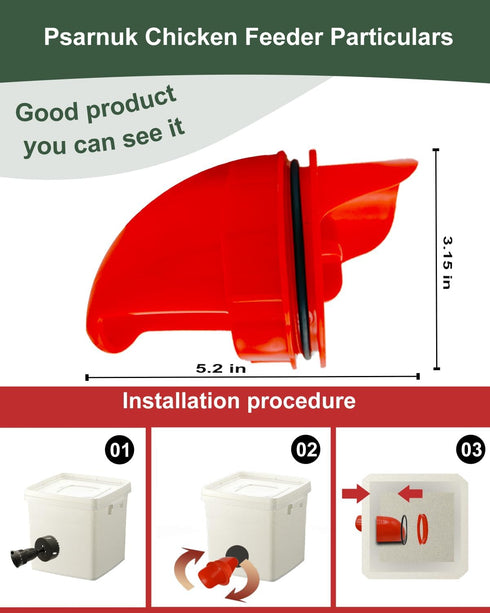 psarnuk Set, 8 4 Chicken Feeder & Chicken Waterer Cup Water Cups Feeders, Automatic DIY Poultry Feeding Watering Kit