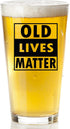 COOL AF Old Lives Matter Beer Glass - 16 Oz Funny Scratch Resistant Glass - Gag Gifts for Men, Birthday or Father’s Day