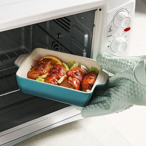 Sweejar Ceramic Baking Dish, Rectangular Small Baking Pan with Double Handles, 22OZ for Brownie, Kitchen, 6.5 x 4.9 x