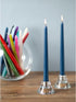 CANDWAX 8 inch Dark Blue Tapered Candles - Set of 12 Dripless Dinner Candles