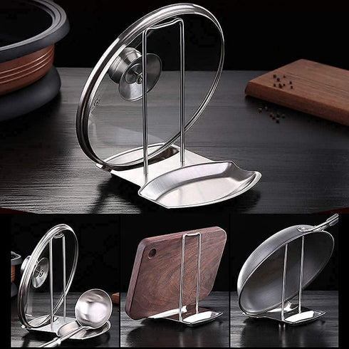 Progressive Pan Lid Holder, 304 Stainless Steel Organizer, Spoon Rest Shelf, Kitchen Decor Tool