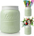 Comfify Wide Mouth Mason Jar Utensil Holder, Decorative Kitchenware Organizer Crock, Green, Large Size 7" Height