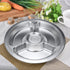 Litewoo Stainless Steel Round Divided Plate - 4 Sections