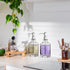 GLADPURE Soap Dispenser - 2 Pack, 18 Oz Antique Design Thick Glass Hand Soap Dispensers with 304 Stainless Steel Pump