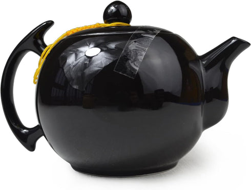 Porcelain Teapot, 10oz Small Xishi Chinese Gongfu Tea Set Ceramic Kettle in Black