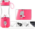 Personal Blender, Portable Juice Blender for Shakes and Smoothies, USB-C Rechargeable, Cordless (Pink)