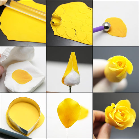7pcs Rose Petal Cutter Set, Gum Paste Fondant Cake Decorating Tools