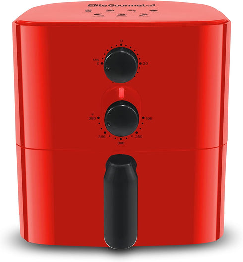 Elite Gourmet EAF-3218R Personal 1.1 Quart Compact Electric Hot Air Fryer - Oil-Less Healthy Cooker with Timer, Red