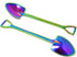 Honbay 4PCS Stainless Steel Shovel Shape Coffee Ice Cream Dessert Spoons for Home and Party (colorful)