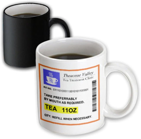 3dRose "Funny Tea Prescription" Humorous Cup Of Tea Joke Medicine Mug, 11 oz