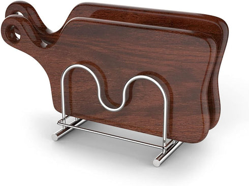 LENITH 304 Stainless Steel Wire Cutting Board Holder, Kitchen Organizer with 2 Sectional Racks