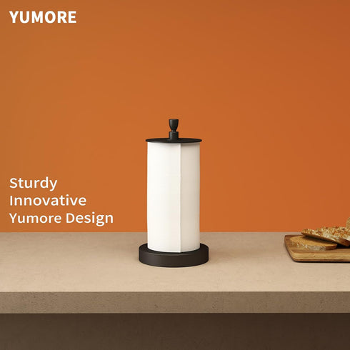 Countertop YUMORE Paper Towel Holder Heavy Weighted Base Non-Slip, One-Hand Tear, Stainless Steel Kitchen Paper Towel