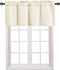 JIUZHEN Ivory Valance Curtains for Kitchen Window, 52 x 18 Inches, 1 Panel, Thermal Insulated for Living Room/Basement