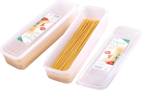 2Pcs Pasta Storage Container, Kitchen Spaghetti Food Storage Box with Lid for Noodles, Pasta, Eggs, Fruits Snacks