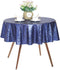 JYFLZQ Navy Blue Sequin Tablecloth, 50" Small Round Sparkly Glitter Table Cover for Graduation, Retirement, Birthday