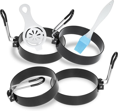 Stainless Steel Egg Rings for Frying Eggs4 Pack - 3.5" Round Non