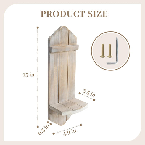 Set Wall Candle Sconces of Two, Rustic Wood Wall Candle Holder Decor, Farmhouse Wooden Candle Holder Wall Decorations