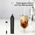 Powerful Electric Milk Frother Set, Rechargeable Drink Blender with Wand and Egg Whisk Attachments, 3 Speed Adjustable