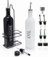 Tebery 2 Pack Oil and Vinegar Dispenser Set with Caddy Holder, 17oz