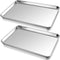P&P CHEF Baking Sheet Pan Set of 2: Stainless Steel Baking Cookie Sheets Oven Tray, Rectangle 17.3” x 13”