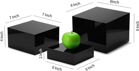 Sets 3 set,retail counter,Nesting Bottoms(Black,1Set) of Acrylic Catering Supplies Display Stand Buffet Risers
