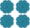Set of 4 Silicone Trivet Mats - Hot Pot Holder for Table & Countertop, Non-Slip & Heat Resistant (Teal)