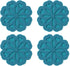 Set of 4 Silicone Trivet Mats - Hot Pot Holder for Table & Countertop, Non-Slip & Heat Resistant (Teal)