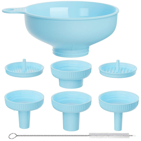 Wide Mouth Kitchen Funnel - Food Grade Plastic Canning Funnel with 4 Sizes Spouts for Mason Jars
