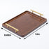 XZHXFX Bamboo Serving Tray with Gold Handles, Food Tray for Breakfast,Coffee Table,Dinner & Bar, Decorative Tray