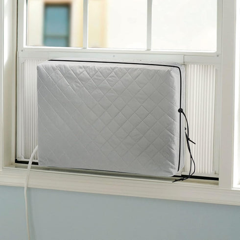 Indoor Air Conditioner Cover, AC Unit Window Cover with Double Insulation and Elastic Drawstring, 25L x 17H x 3.5D