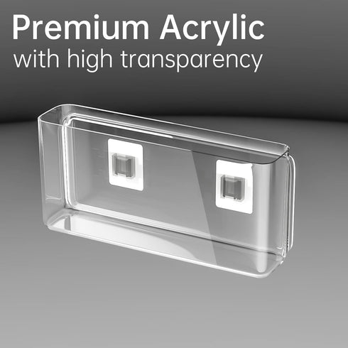 NiHome Acrylic Wall Mount Organizer 2-Pack, Slim Over Cabinet Storage Bins, No-Drill Installation for Kitchen,