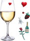 Magnetic Wine Glass Charms - Set of 6 Drink Markers - Unique Gift Idea for Her - Fun Birthday Present for Mom or Friend
