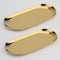 Stainless Steel Decorative Tray, Set of 2, 9 Inch Long, Jewelry Dish, Small Storage Tray, Gold