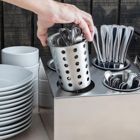 OCS Parts Stainless Steel Utensil Drying Cups, Perforated Kitchen Flatware and Silverware Holder