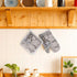 Set of Oven Mitt and Pot Holder - Heat Resistant Non-Slip Oven Gloves for Kitchen BBQ Cooking with Vintage Hydrangea