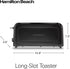 Hamilton Beach Extra Long Slot 2 Slice Toaster - Browning Control, Bagel Function, Modern Slim Design, Black