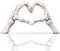 LCCCK White Hand Gesture Desk Statues Love Ornaments,Skull Couple Statue, Creative Wedding