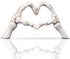 LCCCK White Hand Gesture Desk Statues Love Ornaments,Skull Couple Statue, Creative Wedding