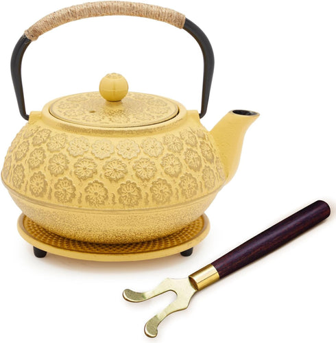 Juvale Japanese Cast Iron Teapot - Stainless-Steel Infuser & Loose Leaf Tea
