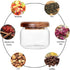 Set 6-8.5oz SAIOOL Kitchen Canisters of Glass Spice Jars With Acacia Airtight Lid and Labels Round Spice Bottles