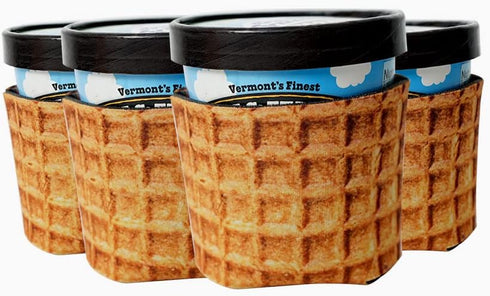 Generic 4 pcs Realistic Waffle Cone Ice Cream Pint Sleeve. 4 pcs Real