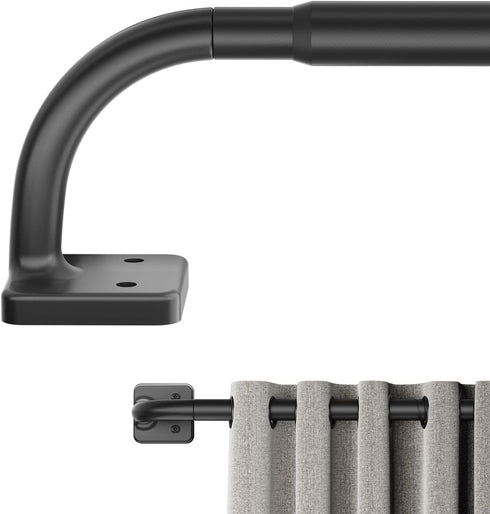 Curtain Rods for Windows 48 to 84, Blackout Wrap Around Telescoping Rod for Sliding Door Bedroom Kitchen