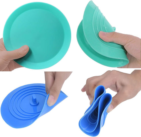 V-TOP Tub Stopper 2 Pack, 6 inches Large Silicone Drain Plug Hair Stopper for Kitchen Bathroom Laundry