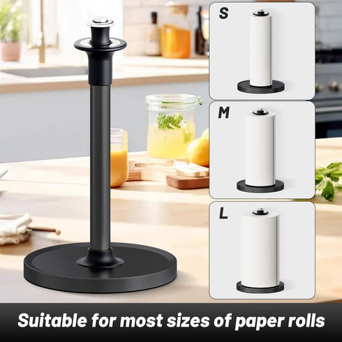 VEHHE Paper Towel Holder - Easy Tear Countertop Holder with Damping Spring Structure, Stainless Steel for Kitchen