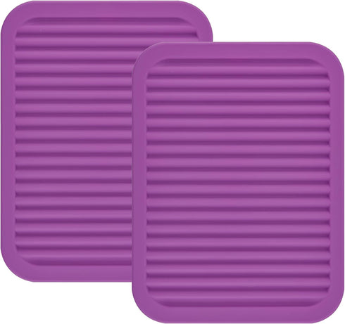 Smithcraft Silicone Trivets Mats for Hot Dishes, Hot Pads for Countertops, Set of 2 Color Purple