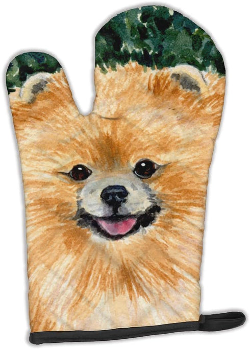 Caroline's Treasures Pomeranian Oven Mitt - Heat Resistant Thick Mitt for Hot Pans, Kitchen Cooking Glove