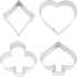 R&M International Casino Playing Card Suits Cookie Cutters, 4-Piece Set, Spade, Heart, Club, Diamond