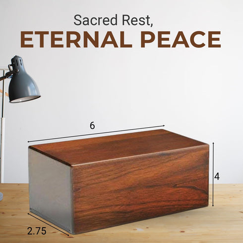 Decorative Wooden Urn for Human Ashes, Small Keepsake Burial Ash Box - Pet Memorial Urn (Style1, 6 X 4 X 2.75 inch)